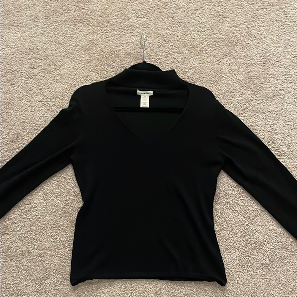 Max Studio Black V-Neck Blouse
